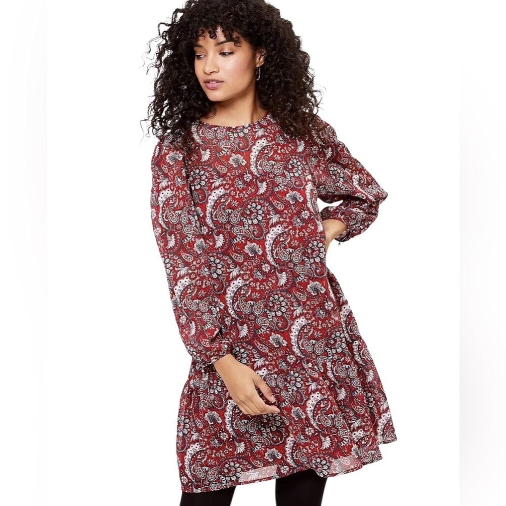 NWOT LOFT Boho Shimmer Mini Dress Size XS Petite